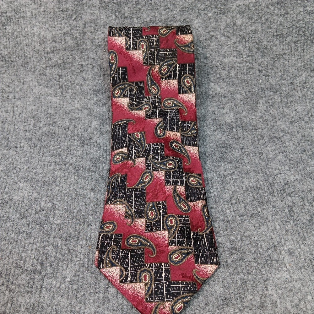 Silk Tie Handmade Italy Paisley Fabio Fazio Paisley Deep City Dinner Show Casino